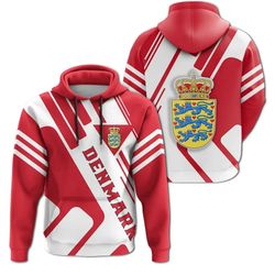 denmark coat of arms rockie hoodie 3d, personalized all over print hoodie 3d