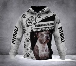 love pitbull paw hoodie 3d, personalized all over print hoodie 3d