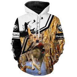 best yellow labs pheasant hunting hoodie 3d, personalized all over print hoodie 3d