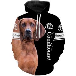 Redbone Coonhound Dog Gifts For Hound Lovers Hoodie 3d, Personalized All Over Print Hoodie 3d