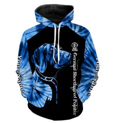 german shorthaired pointer tie dye hoodie 3d, personalized all over print hoodie 3d