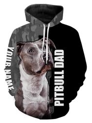 pitbull dad dog lover hoodie 3d, personalized all over print hoodie 3d y121