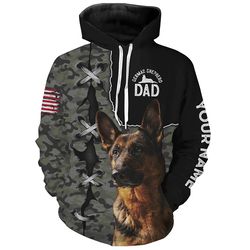 german shepherd dog camouflage hoodie 3d, personalized all over print hoodie 3d y152