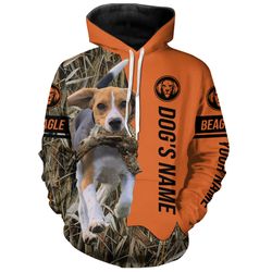 beagle hunting grouse dog gift for hunters hoodie 3d, personalized all over print hoodie 3d y171