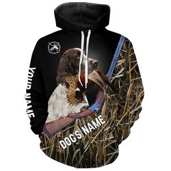 english springer spaniel gun dog pheasant hunting hoodie 3d, personalized all over print hoodie 3d y178