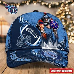 custom name nfl tennessee titans caps, nfl tennessee titans adjustable hat mascot & flame caps for fans