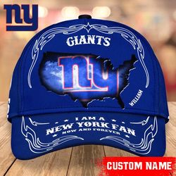 custom name nfl new york giants i am a new york fan caps, nfl new york giants caps for fan