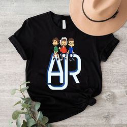 ajr band shirt, the click album shirt, ajr members chibi shirt, gift for pop music lovers, unisex concert tshirt 1