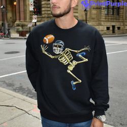 american football skeleton halloween men boys football fan shirt