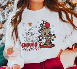 is this jolly enough baby groot shirt, baby groot xmas shirt, disney groot christmas shirt, superhero xmas shirt, disney