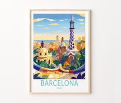 barcelona city travel print, barcelona spain travel poster print, barcelona city wall art, barcelona spain travel wall d