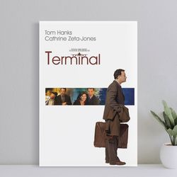 the terminal movie poster, wall art film print, art poster for gift, halloween decor poster, halloween gift for men post