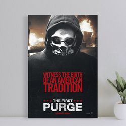 the first purge movie poster, wall art film print, art poster for gift, halloween decor poster, halloween gift for men p