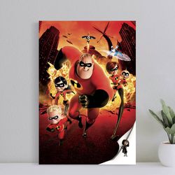 the incredibles movie poster, wall art film print, art poster for gift, halloween decor poster, halloween gift for men p