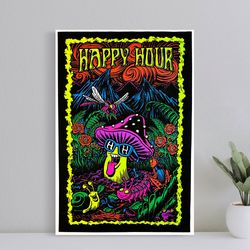 wormhole blacklight poster, wall art film print, art poster for gift, halloween decor poster, halloween gift for men pos