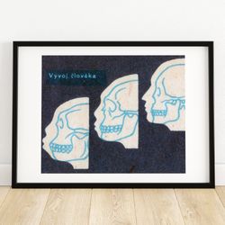 human evolution - matchbox print - aesthetic wall art - vintage art - matchbox wall poster - vintage poster print