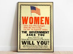 women in wwi wwi poster wwi world war 1 print propaganda poster wwi propaganda usa women war poster vintage wall print