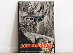 schollenen gorge poster art switzerland vintage travel poster framed art print wall art canvas print poster print wall a