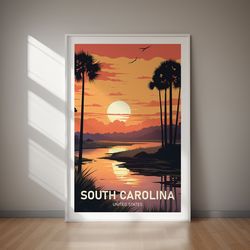 south carolina poster, travel art, poster print, digital art, wall art, instant download, home decor, gift, gifts for he