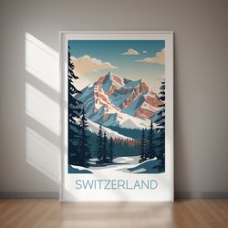 switzerland poster, country art, digital download, wall art, wall art, gift, gifts for her, holiday, travel, gifts for h