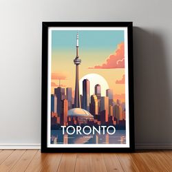 toronto travel poster, traditional city collection, various sized wall poster prints, quality digital downloads, traditi