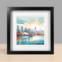 vancouver travel poster, tourist location, windows edition, high resolution digital download, easy print, wall decor, un