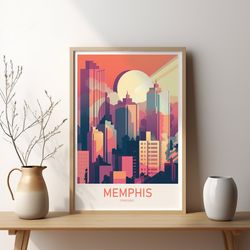 memphis poster, tennessee, travel print, printable art, poster, art print, wall art, instant download, gift, gifts for h