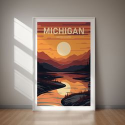 michigan poster, printable art, travel print, art print, wall art, home decor, instant download, home decor, gifts for h