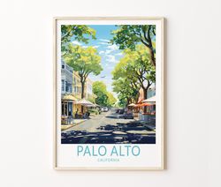 palo alto travel poster, palo alto san francisco travel wall decor, california palo alto wall art, birthday travel gifts