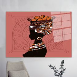 ethnic glass art,abstract glass wall art,black girl glass,large glass wall art,wall art,glass wall decor,black woman gla