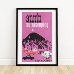 autocamping - matchbox print - aesthetic wall art - vintage art - matchbox wall poster - vintage poster print