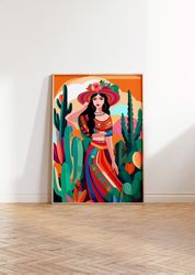 maximalist wall art latina poster maximal decor eclectic print hispanic wall art latino decor naive art latinx art print