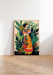 maximalist wall art printable poster latina naive art maximalism wall decor eclectic vintage print ethnic latinx wall ar