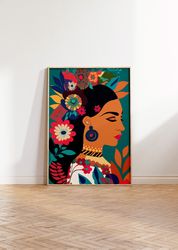 maximalist wall art latina printable poster naive art maximalism wall decor eclectic vintage print ethnic latinx wall ar