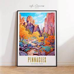 pinnacles national park poster california nature gift for hikers maximalist decor modern wall art landscape nature wall