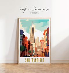 san francisco travel poster sf print us cities wall art vintage prints california travel poster ca retro modern wall dec