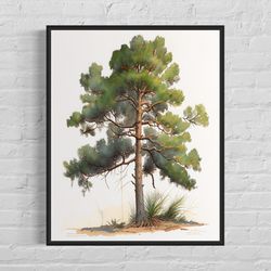 loblolly pine tree wall art poster