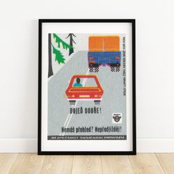 drive safely - matchbox print - aesthetic wall art - vintage art - matchbox wall poster - vintage poster print