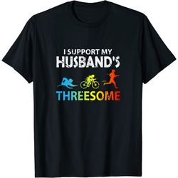 funny sports triathlete husband wife gift triathlon t-shirt