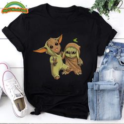 baby yoda baby groot costume friend tshirt, baby yoda tshirt, baby yoda gift, gift for her, groot tshirt, funny baby yod