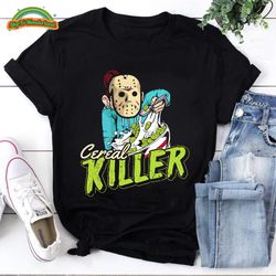 cereal killer horror movies and cereal lovers women's t-shirt,  horror movie shirt, horror fan gift, horror movie gift,