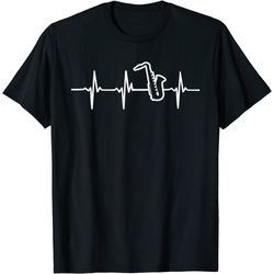 saxophone heartbeat sax player t-shirt