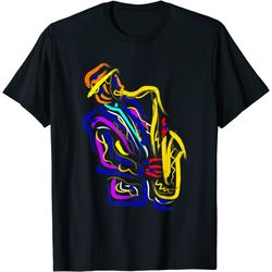 saxophonist jazz musician gift idea saxophone t-shirt