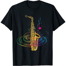 sax player gift idea saxophonist music notes saxophone t-shirt