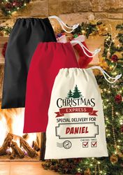 christmas express santa sack personalised christmas bags with name christmas eve gift bags box holiday gift large santa