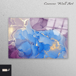 mural art, wall decor, wall decoration, purple and blue marble wall art, gold marble wall decor, marble tempered glass,