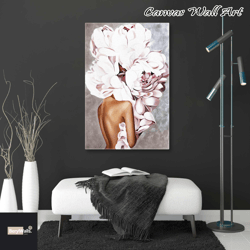 nature woman illustration tear landscape roll up canvas, stretched canvas art, framed wall art painting