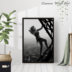 tina turner eiffel tower print singer music canvas black & white retro vintage photography canvas framed printed wall ar