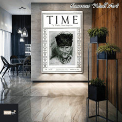 time magazine cover 1923 atatark roll up canvas, stretched canvas art, framed wall art painting