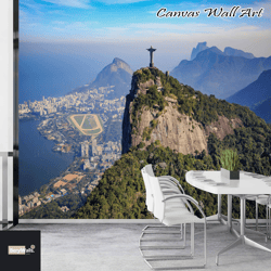 tijuca national park, city landscape mural, tijuca national park wall paper, cityscape wall canvas, brazil wall mural, v